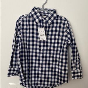 Checkered Kids Shirt by Crewcuts - Navy and White